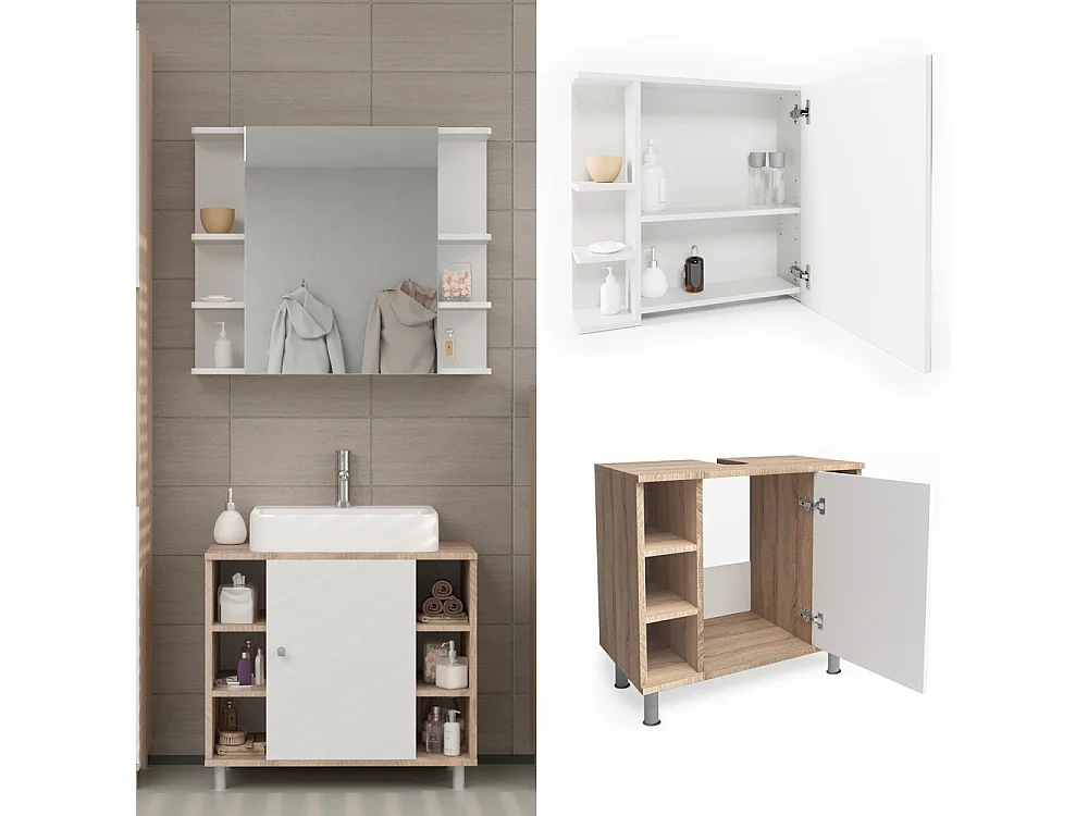Set mobili bagno sonoma 60x32x54 fynn