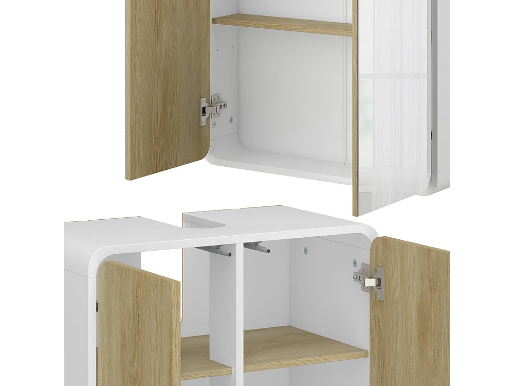 Meubles bain blanc/chêne 60x30x61 arla