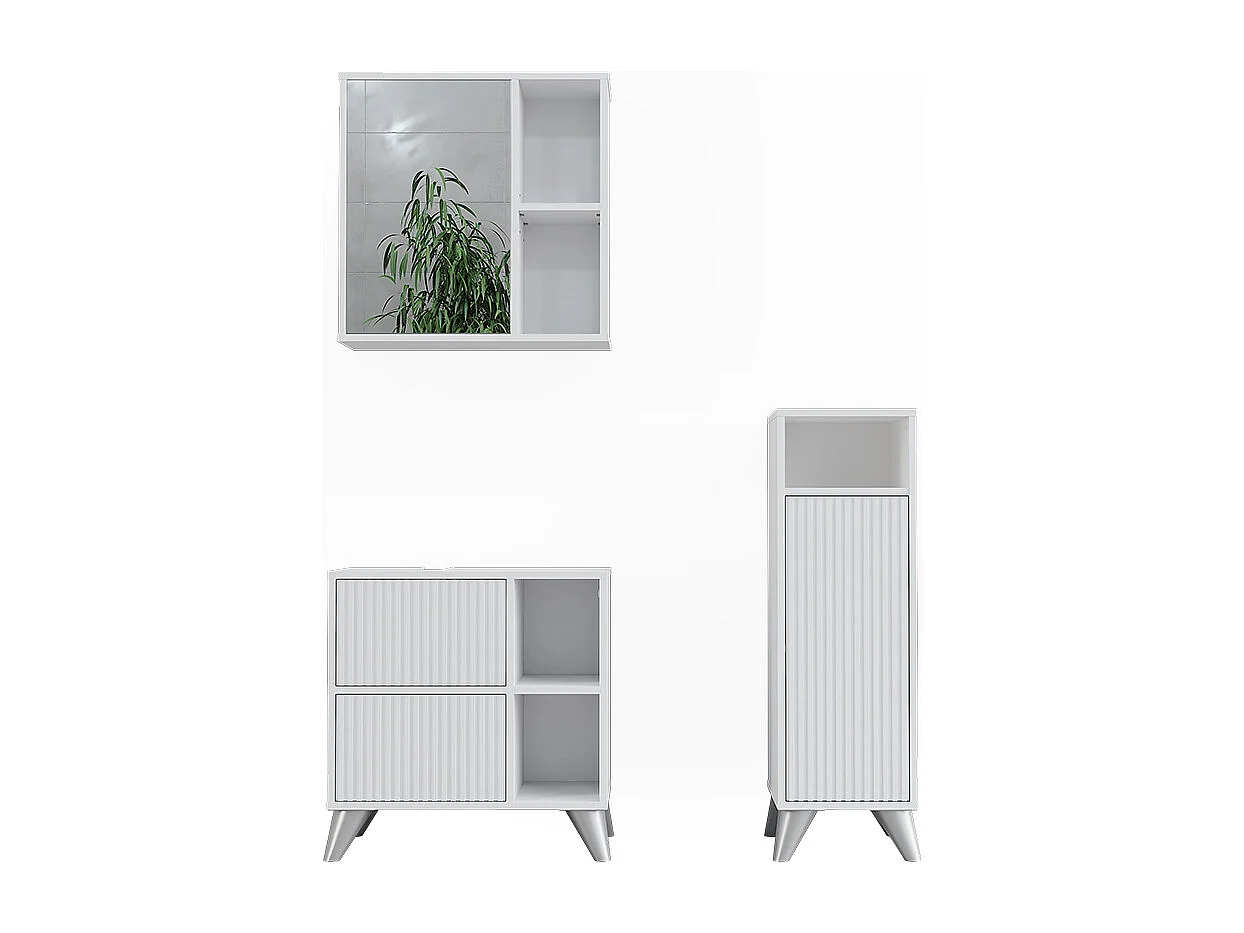 Ensemble de meubles de salle de bains blanc 60x30x62 leano