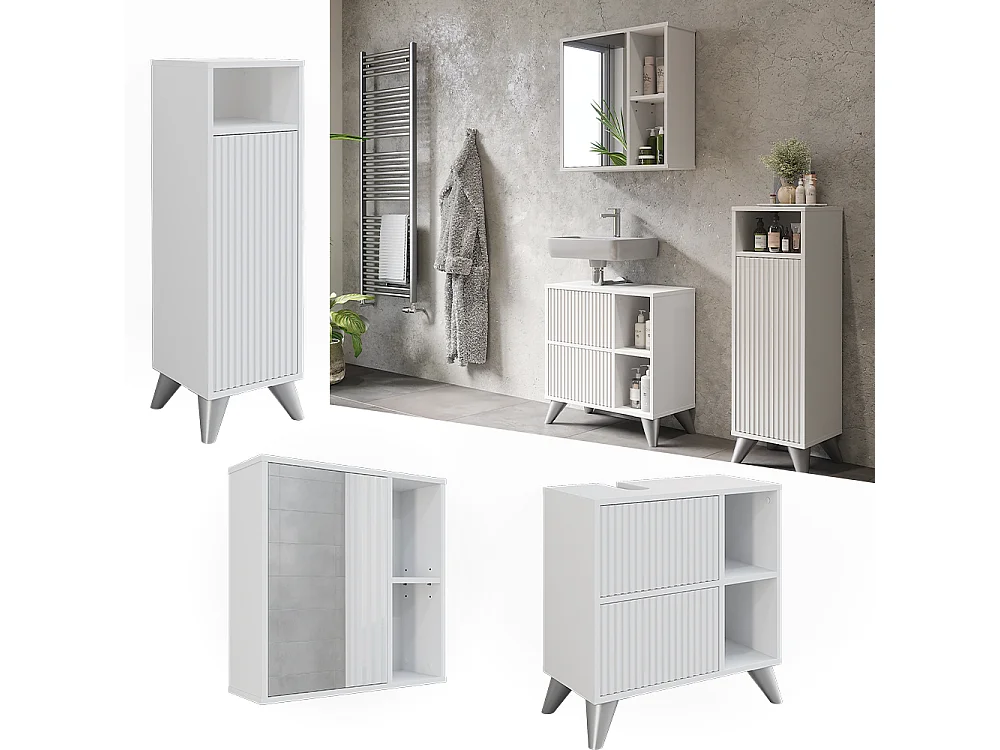 Ensemble de meubles de salle de bains blanc 60x30x62 leano