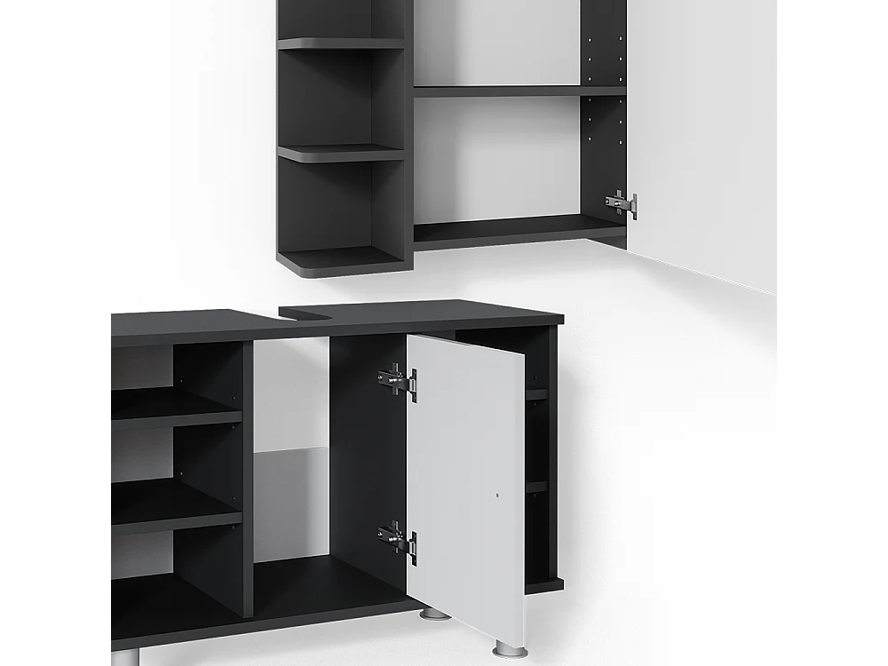 Set mobili bagno antracite 60x32x54 fynn