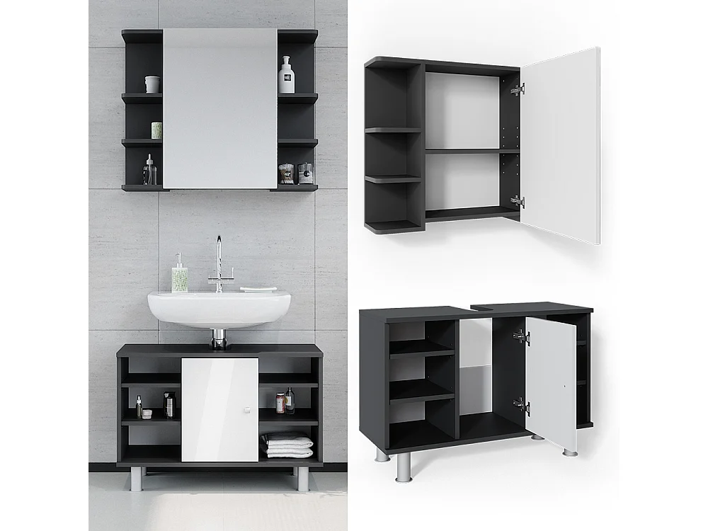 Meubles bain anthracite 60x32x54 fynn