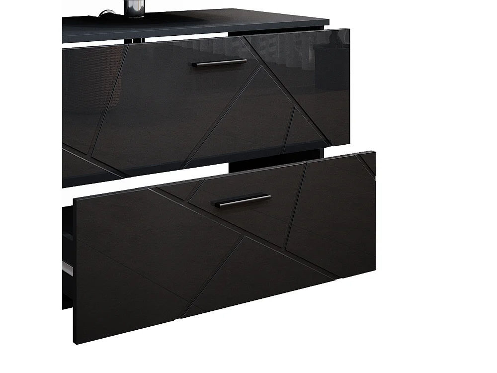 Set mobili bagno antracite lucido 80x41x58.6 irma