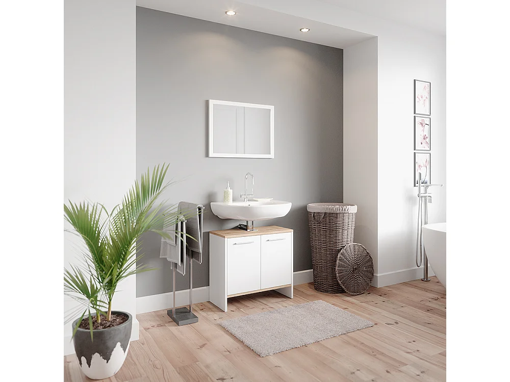 Set mobili bagno bianco 60x28x55 elvio