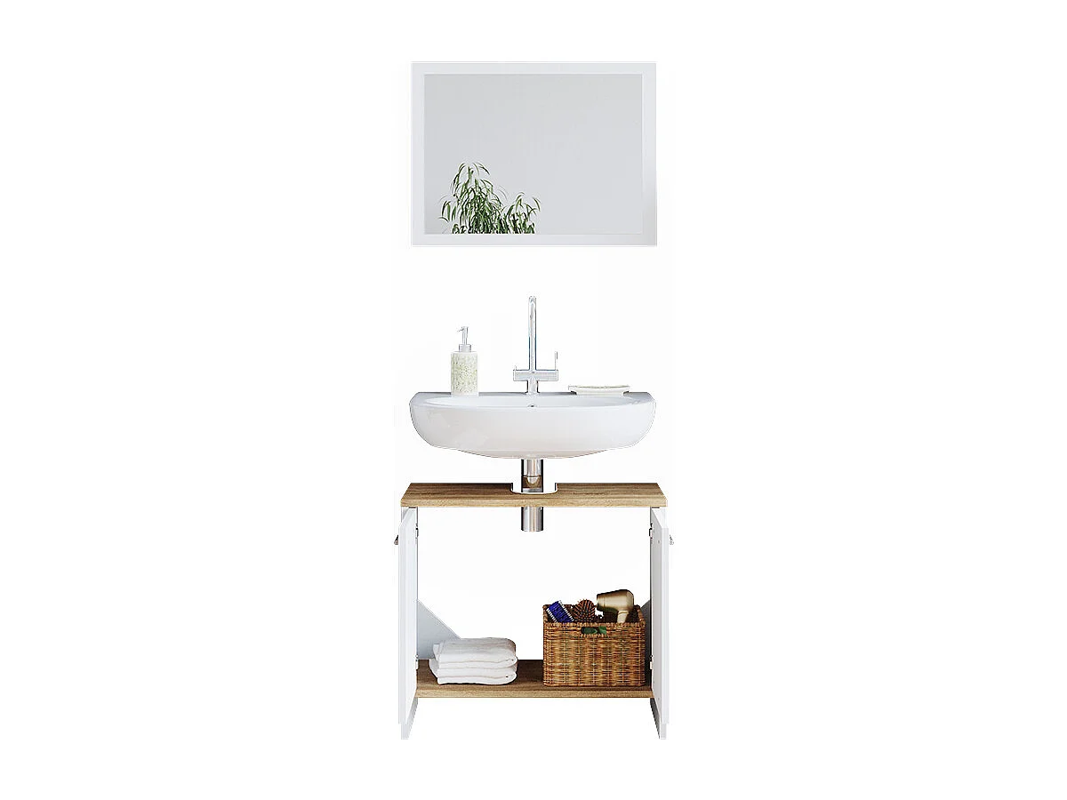 Set mobili bagno bianco 60x28x55 elvio