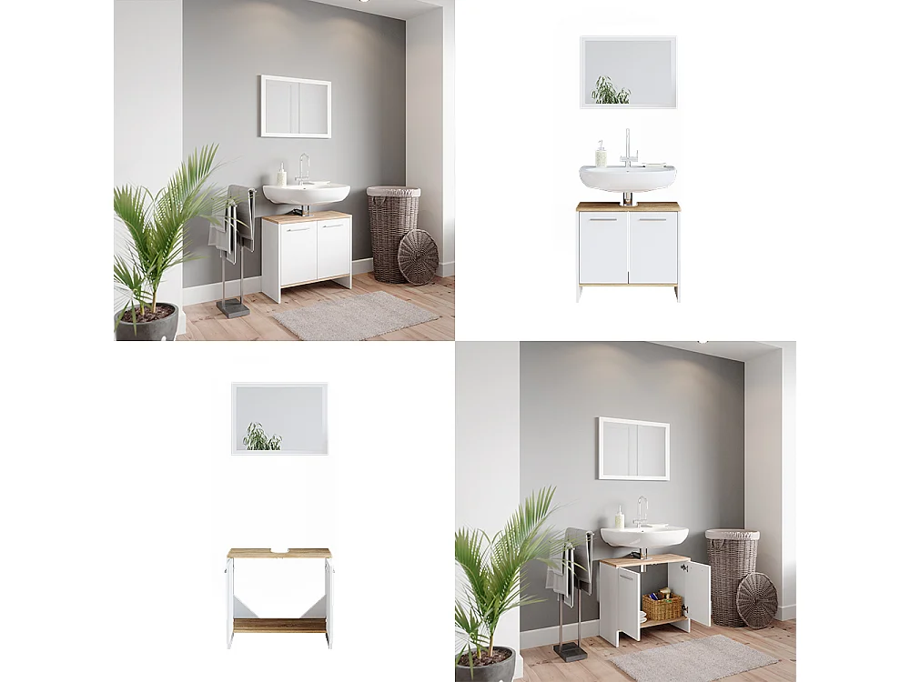 Set mobili bagno bianco 60x28x55 elvio