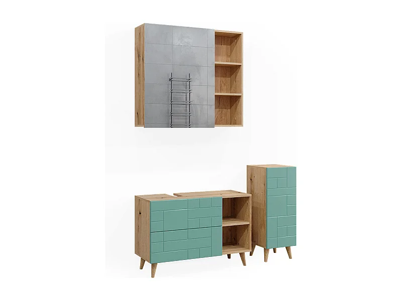 Badmöbel-Set mintgrün 90x32x59 rudi