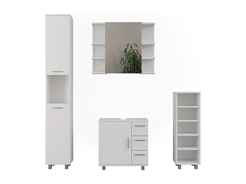 Set di mobili da bagno bianco 60.2x33x60.8 ilias