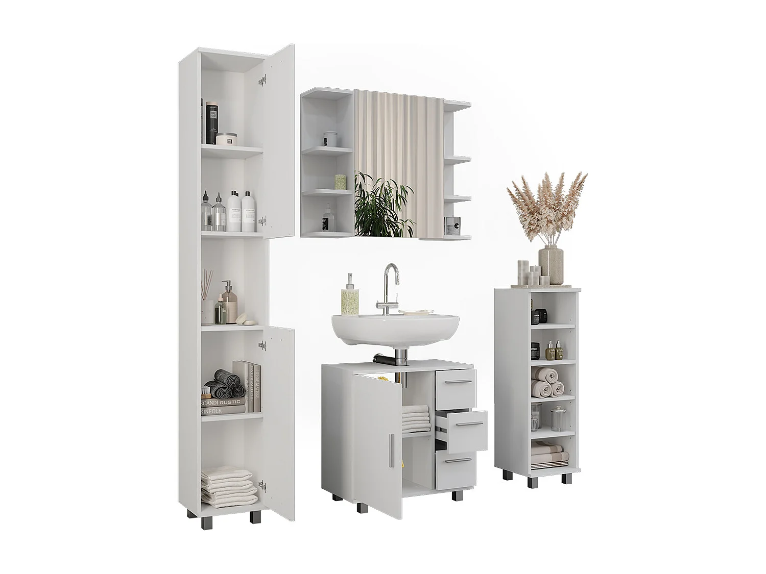 Badkamermeubelset wit 60.2x33x60.8 ilias