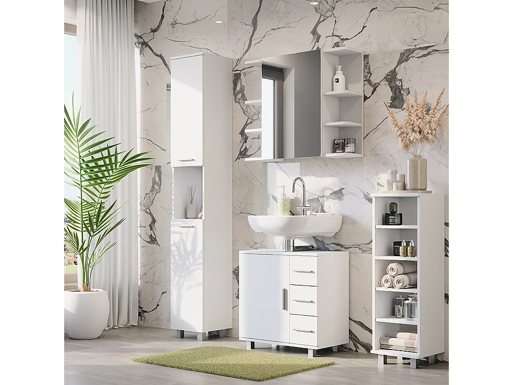 Meubles bain blanc 60.2x33x60.8 ilias