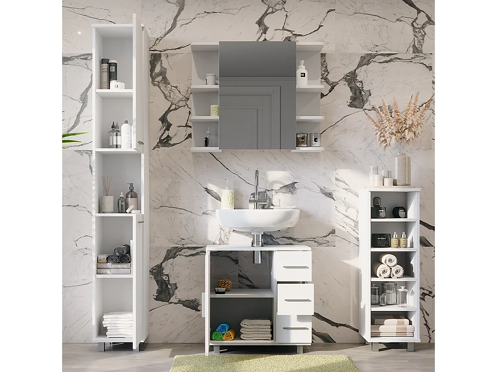 Meubles bain blanc 60.2x33x60.8 ilias