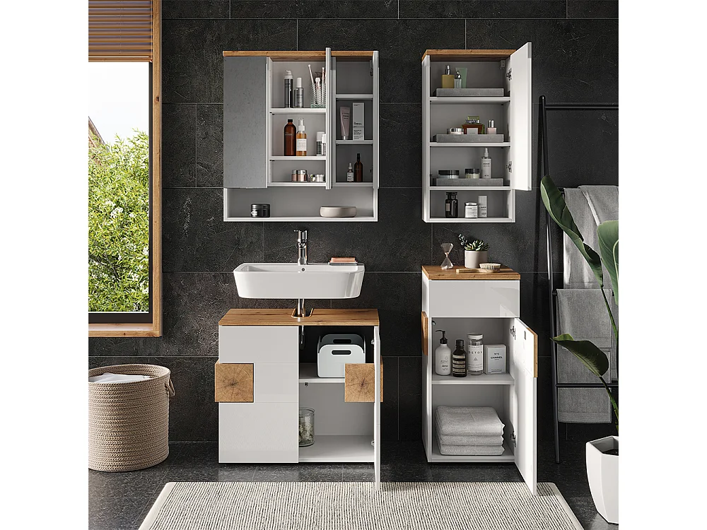 Ensemble de meubles de salle de bain blanc 73x37x64 eden