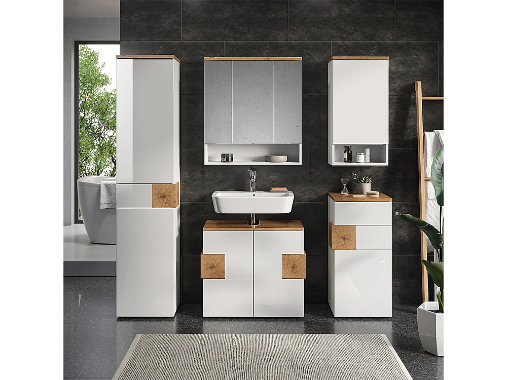 Ensemble de meubles de salle de bain blanc 73x37x64 eden