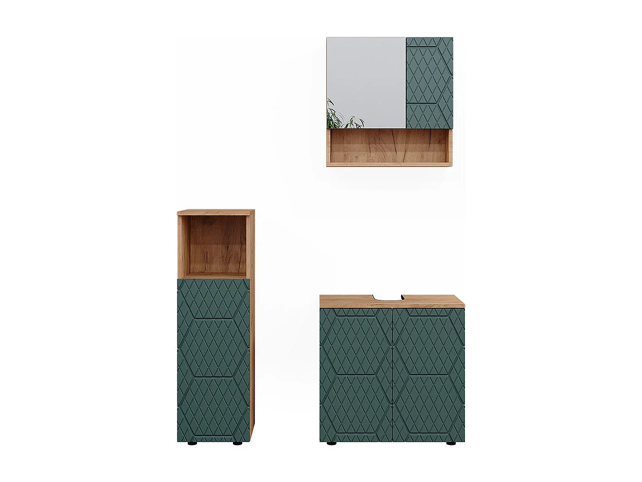 Meubles bain vert/force de lor chêne 80x41x58.6 irma