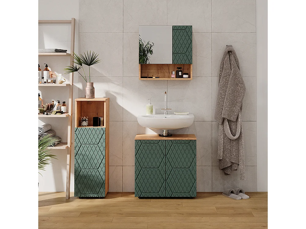 Meubles bain vert/force de lor chêne 80x41x58.6 irma