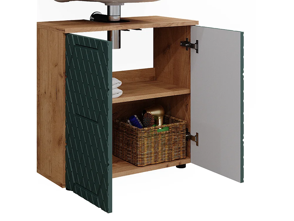 Meubles bain vert/force de lor chêne 80x41x58.6 irma