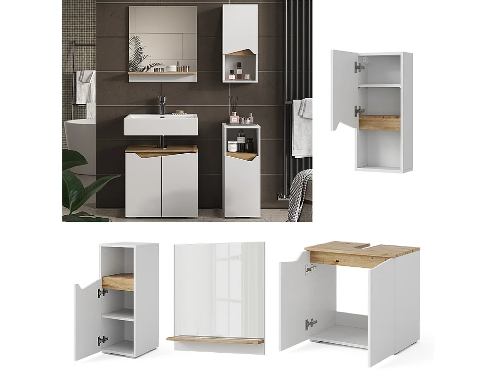 Meubles bain blanc 60x35x57 marelle