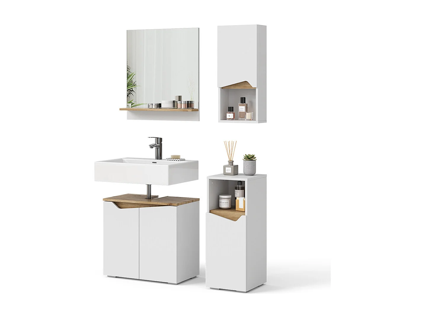 Meubles bain blanc 60x35x57 marelle