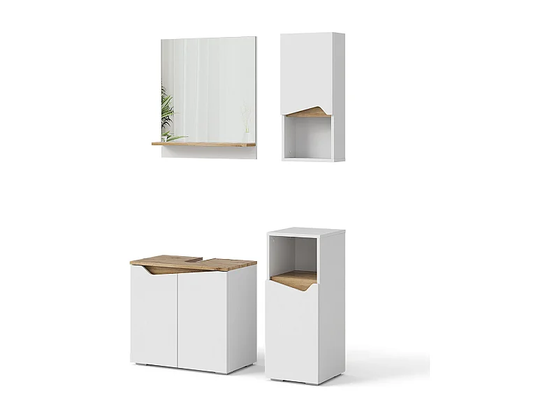 Meubles bain blanc 60x35x57 marelle