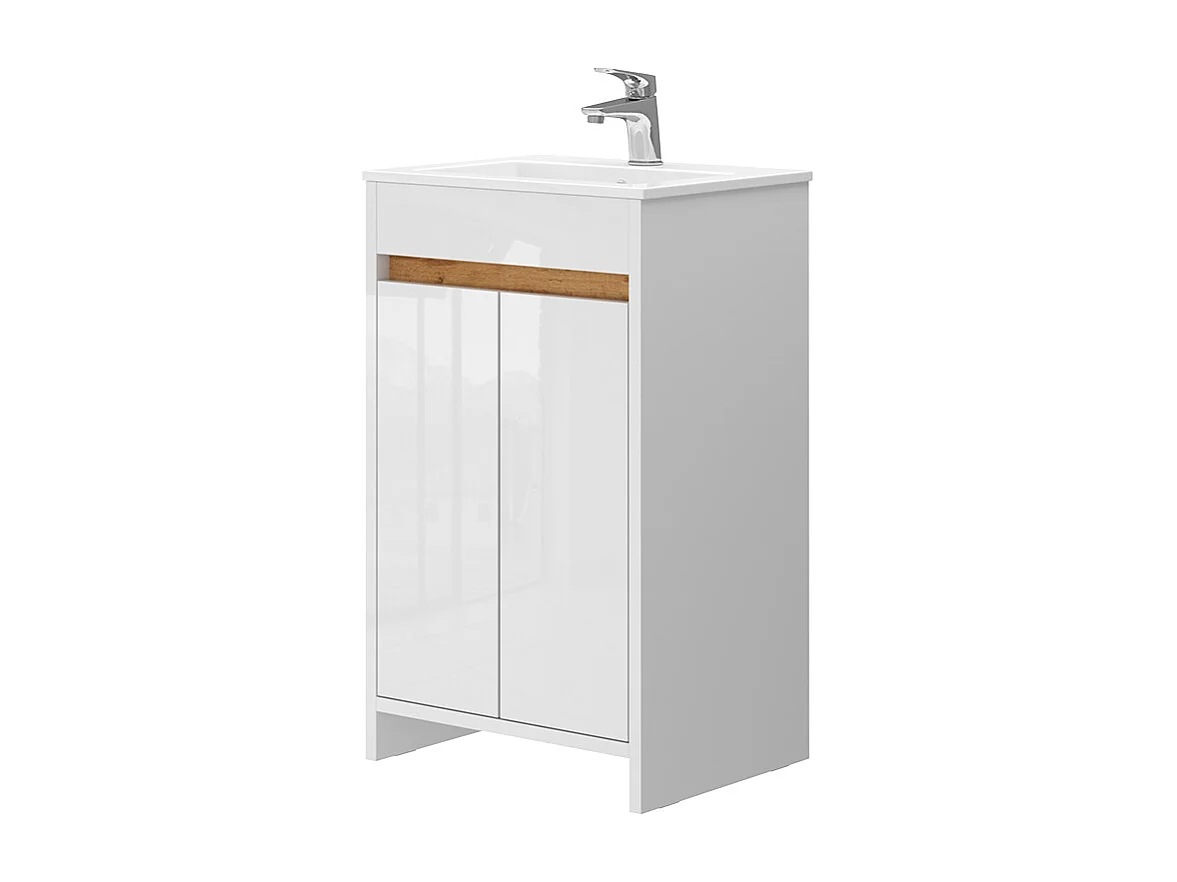 Conjunto de muebles de baño blanco alto brillo 49x40x81 lemgo