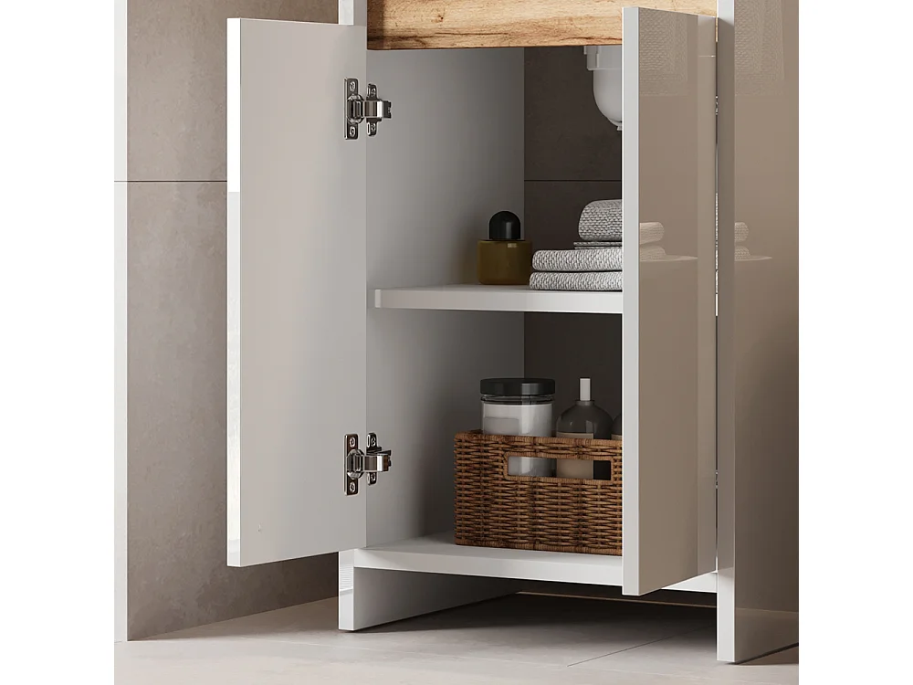 Conjunto de muebles de baño blanco alto brillo 49x40x81 lemgo