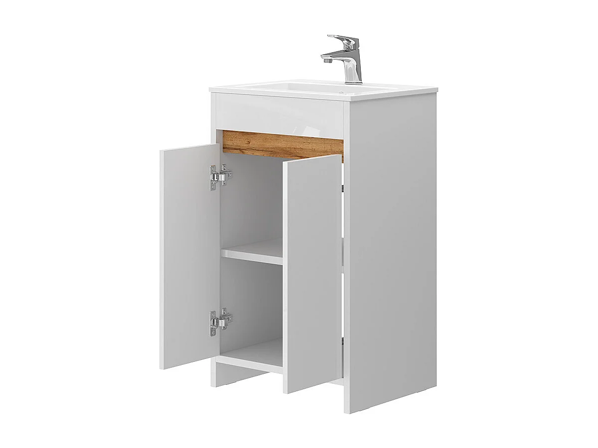 Conjunto de muebles de baño blanco alto brillo 49x40x81 lemgo