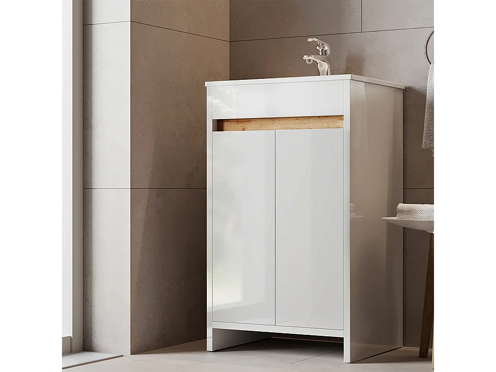 Meubles bain blanc haute brillance 49x40x81 lemgo