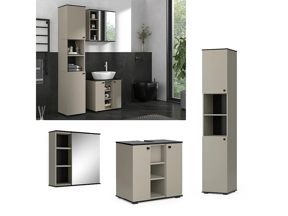 Meubles bain grège 60x37x59 joli