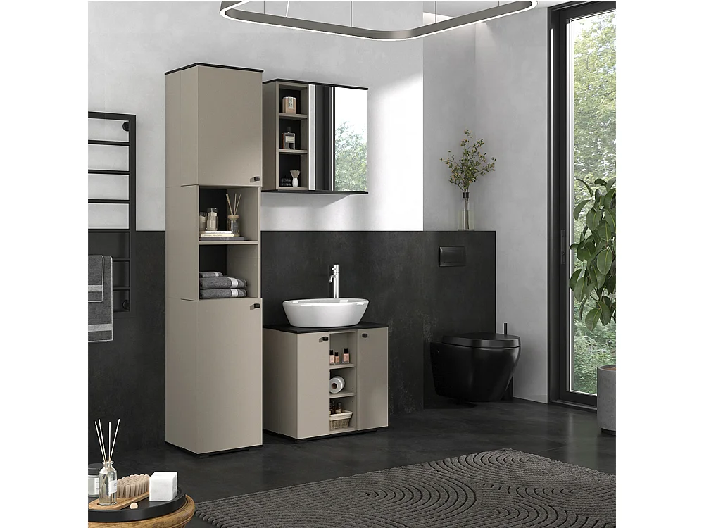 Meubles bain grège 60x37x59 joli