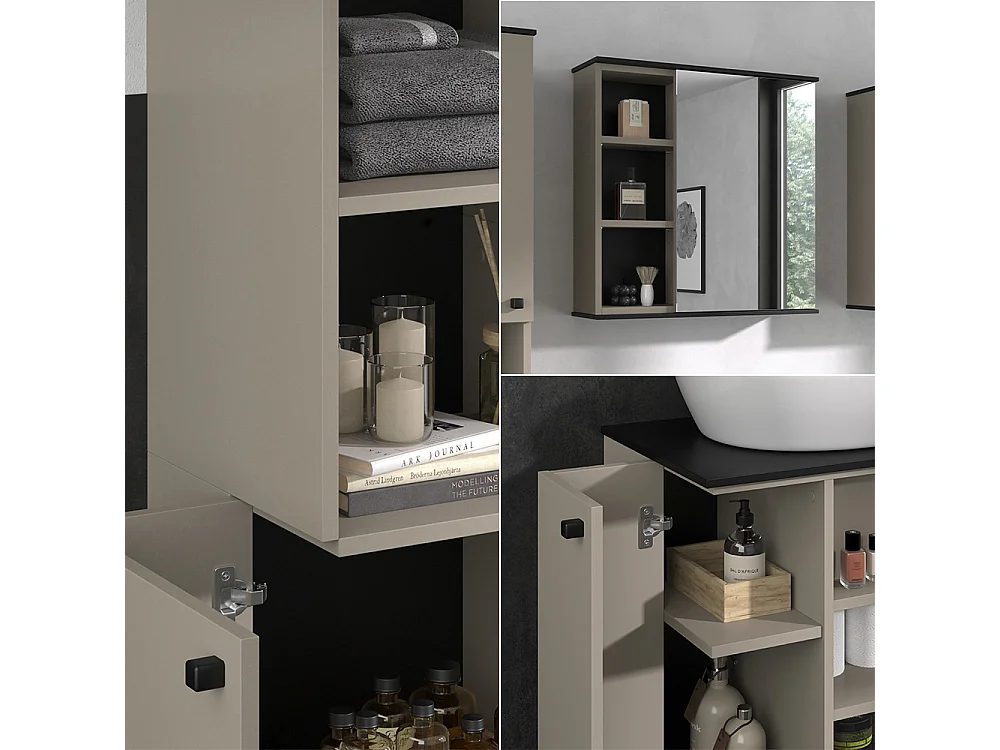 Meubles bain grège 60x37x59 joli