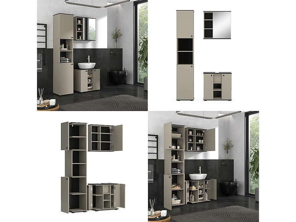 Meubles bain grège 60x37x59 joli