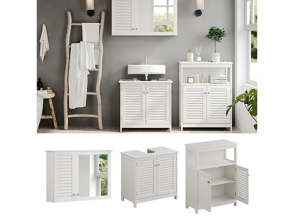 Meubles bain blanc 60x35x58 riad