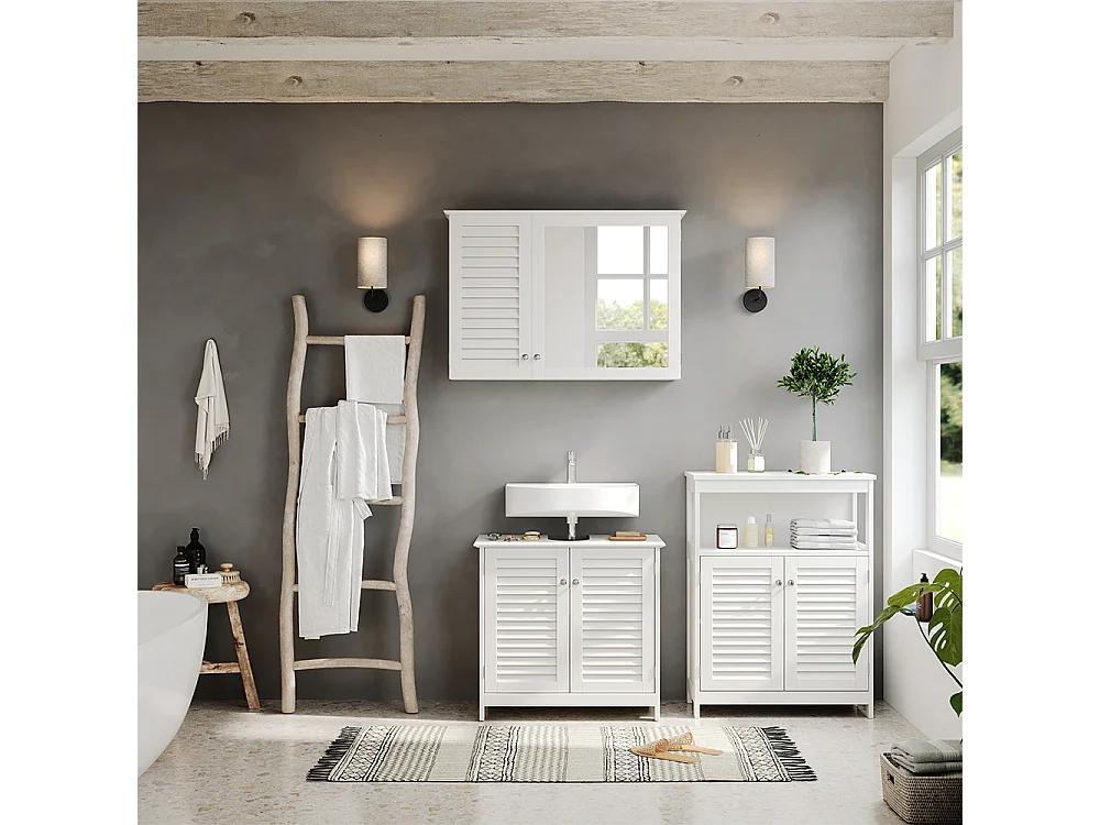 Meubles bain blanc 60x35x58 riad