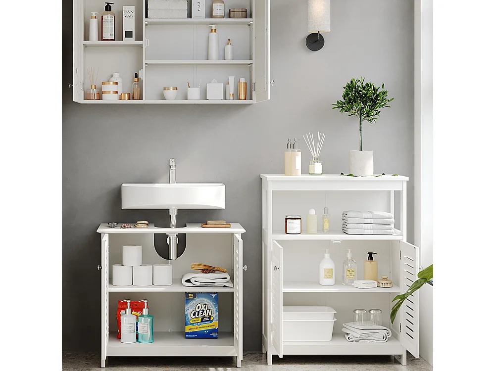 Meubles bain blanc 60x35x58 riad