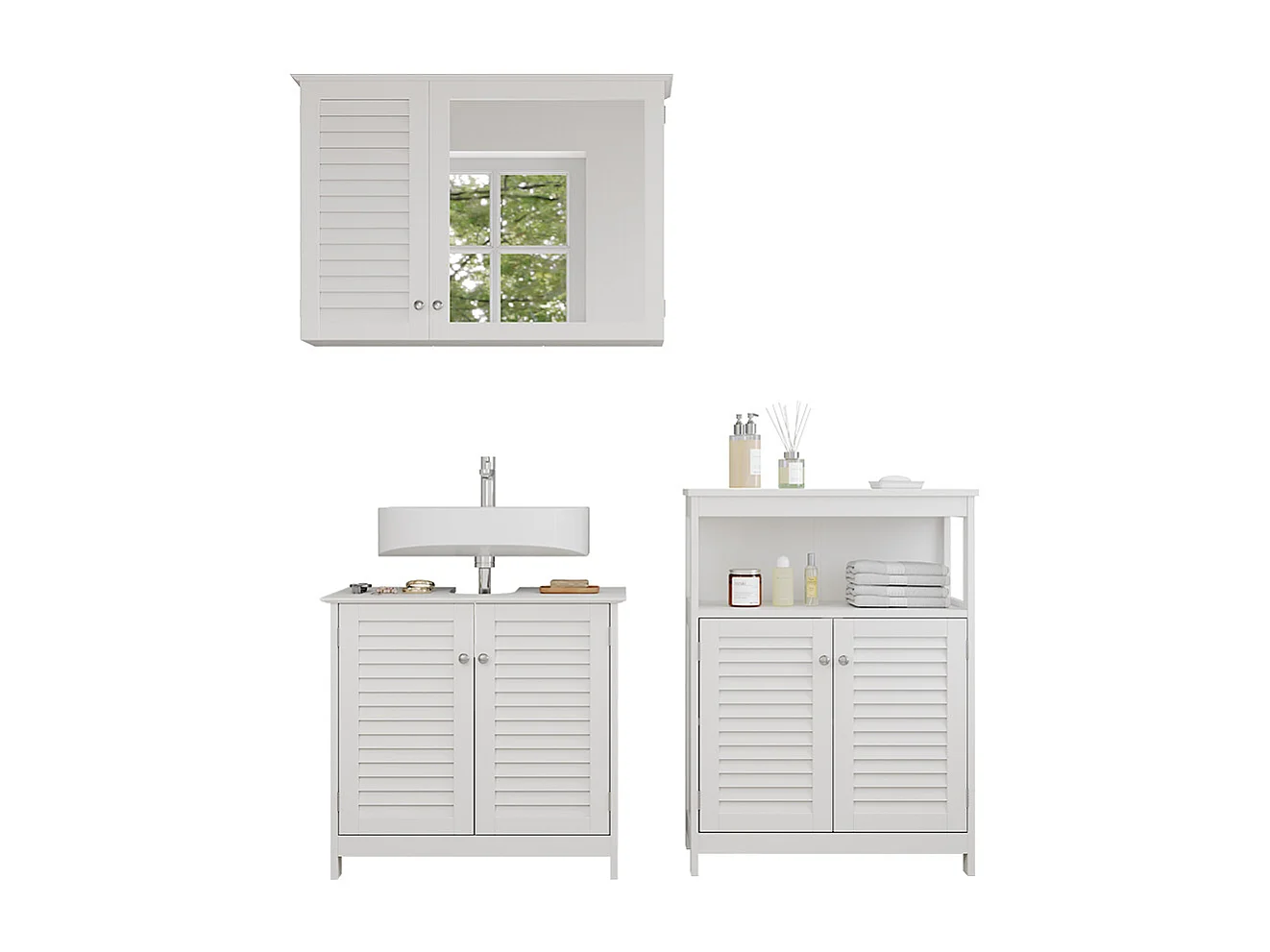 Meubles bain blanc 60x35x58 riad