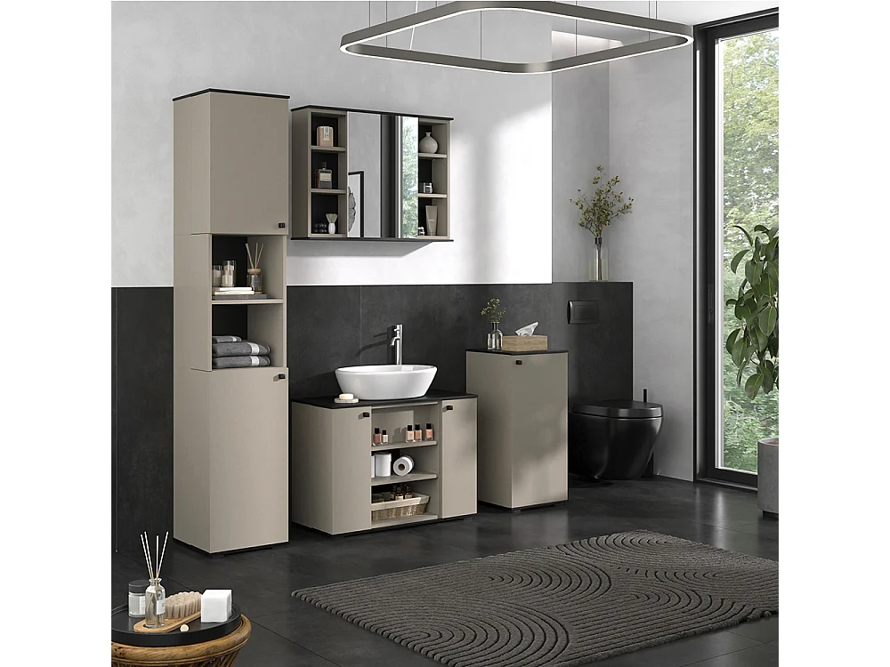 Meubles bain grège 80x37x59 joli