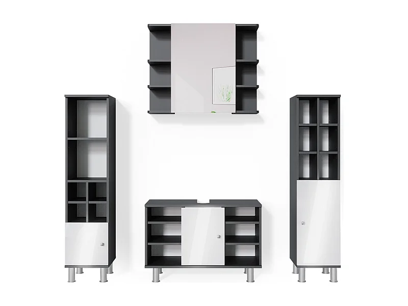 Set mobili bagno antracite 60x32x54 fynn