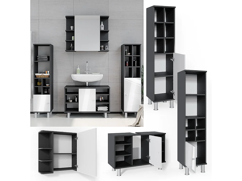 Meubles bain anthracite 60x32x54 fynn