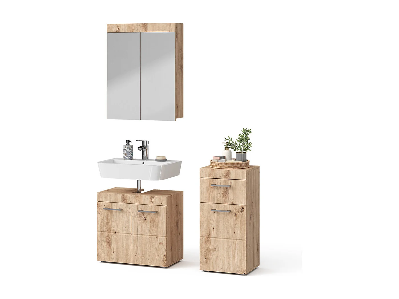 Badkamermeubel set eiken wotan 60x34x56 luna