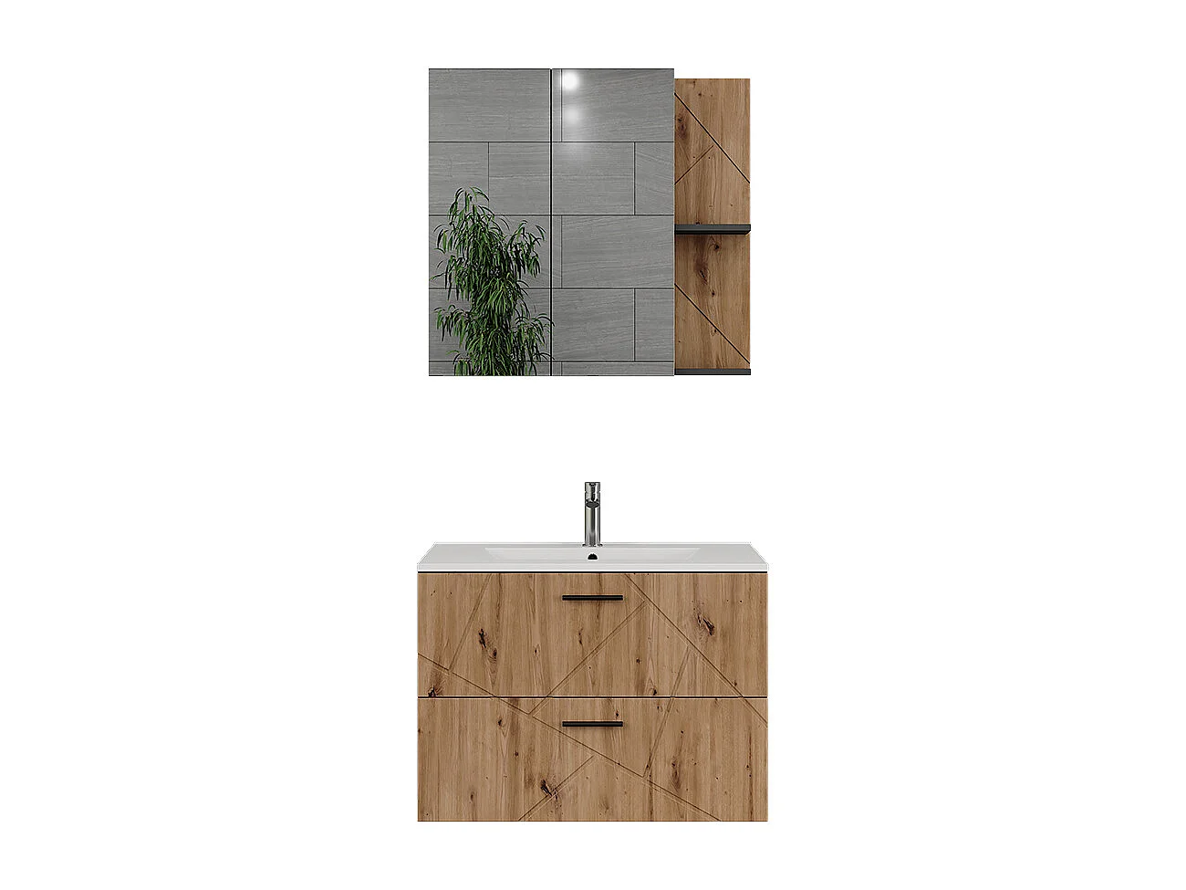 Set di mobili da bagno antracite/artisan 80x44.6x57 irma