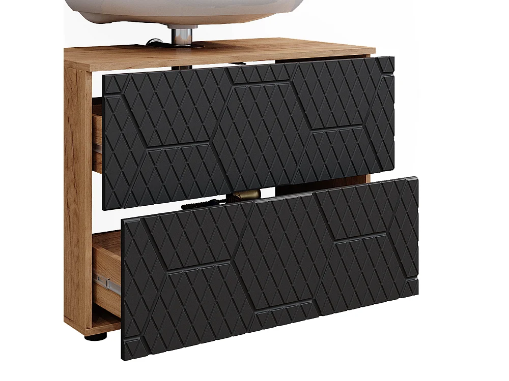 Meubles bain anthracite avec structure en nid dabeille 80x41x58.6 irma