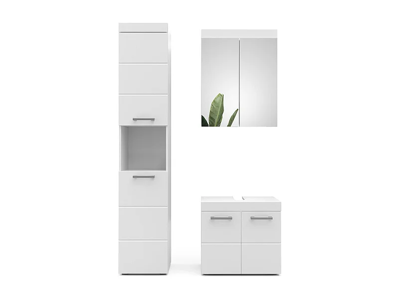 Set mobili bagno bianco 60x34x56 luna