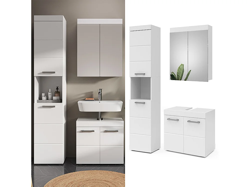 Set mobili bagno bianco 60x34x56 luna