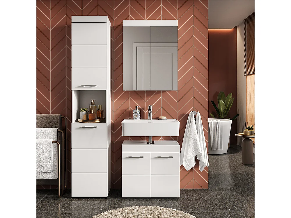 Set mobili bagno bianco 60x34x56 luna