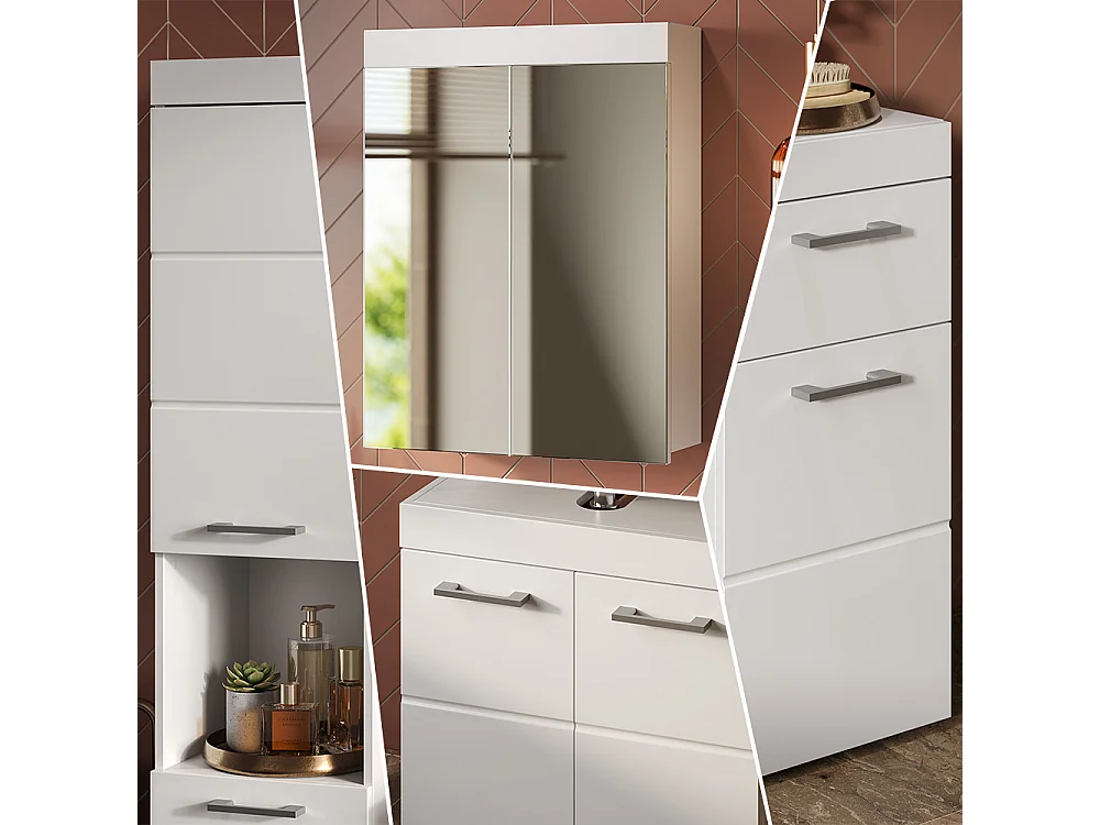 Set mobili bagno bianco 60x34x56 luna