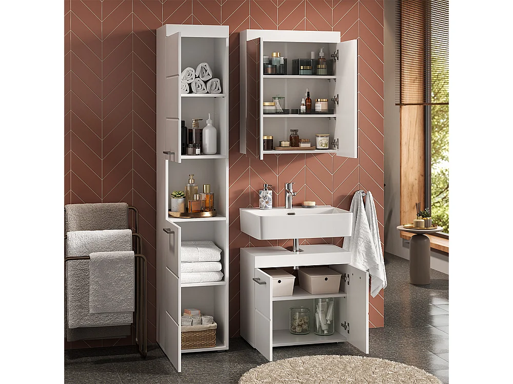 Set mobili bagno bianco 60x34x56 luna