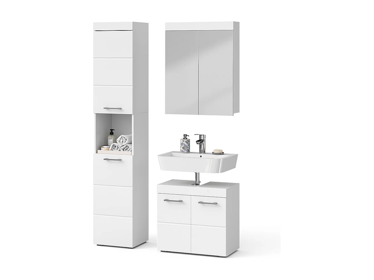 Set mobili bagno bianco 60x34x56 luna