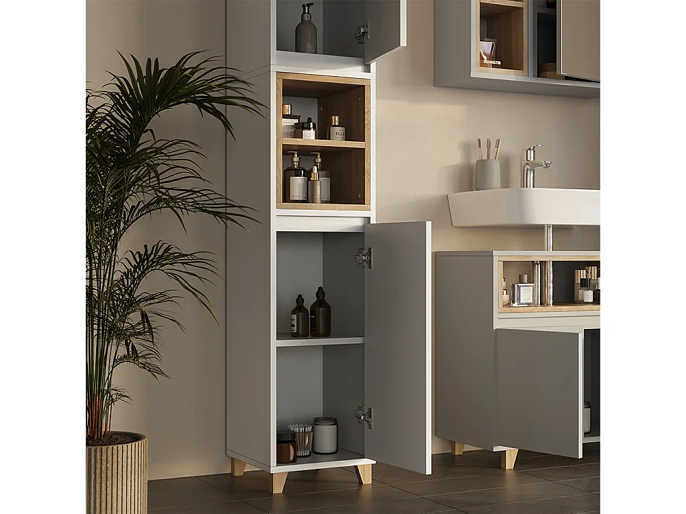 Meubles bain grège 60x30x61 elnor