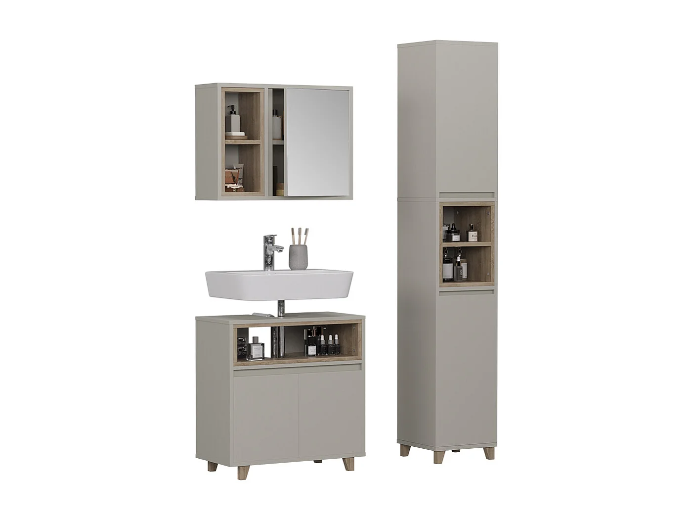 Meubles bain grège 60x30x61 elnor