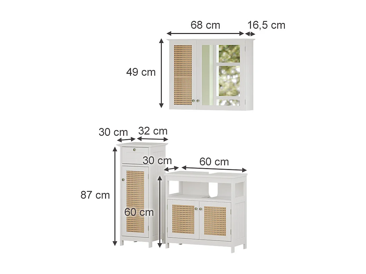 Meubles bain blanc 60x30x60 rosario